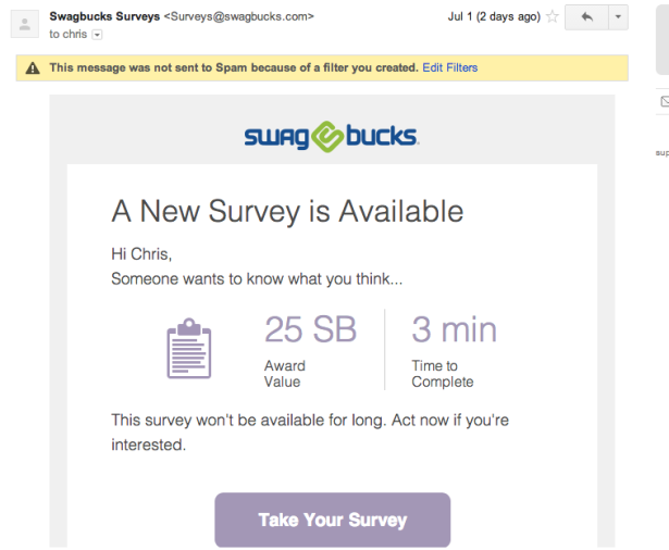 Swagbucks Email Invite