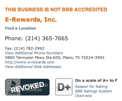 E-Rewards BBB Profile